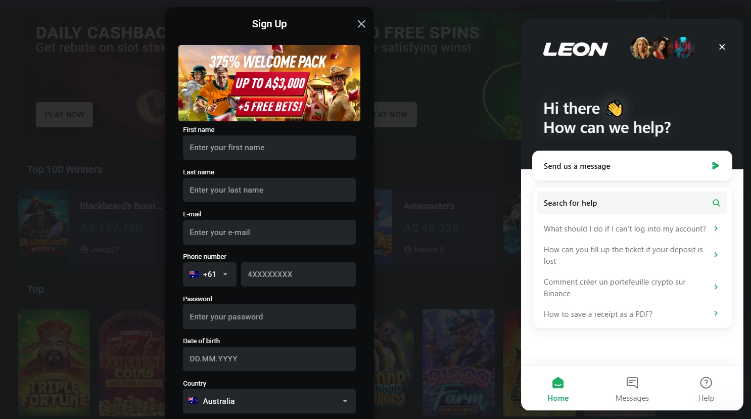 Leon Casino Sign Up